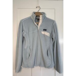 PATAGONIA Re-Tool Snap-T Pullover‎ Light Blue Fleece Women’s Size Large PolarTec